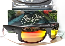 Maui Jim Equator Black Red Interior Polarized Hawaii Lava Lens Sunglass MJ848-04