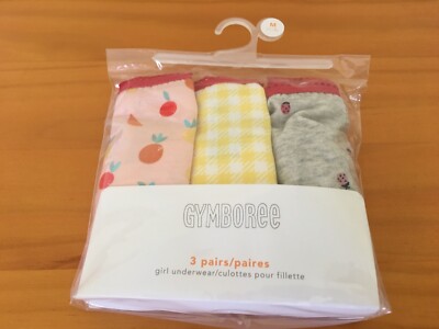 NWT Gymboree Girls Panties Underwear 3 pairs pack Fruits, Ladybug, Plaid