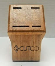 Cutco Wood Honey Oak Knife Block Storage Cutlery 4 Slot Kitchen USA Made