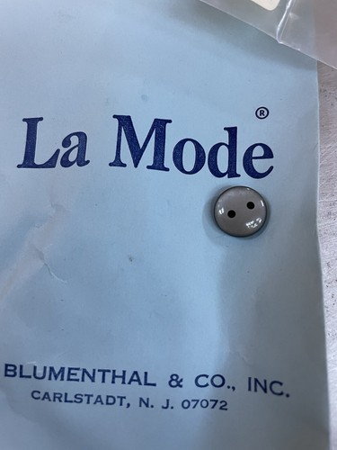 12 VINTAGE LA MODE Buttons Gray Luster Rounded design 1/2” Holland NEW LOT - Picture 2 of 3