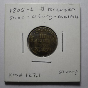 German States 1805 L SAXE-COBURG-SAALFELD 3 Kreuzer KM# 127.1