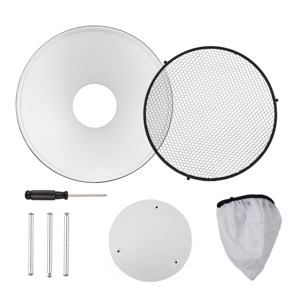 Refletor padrão de 30 cm/11,8 pol. montagem Bowens com difusor branco N6P5 - Imagem 2 de 4