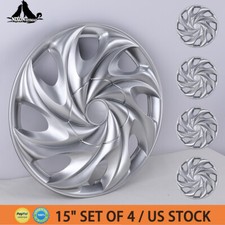 15 Set Of 4 Silver Wheel Covers Snap On Full Hub Caps Fit R15 Tire Steel Rims
