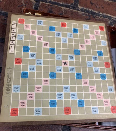 Vintage 1954 Travel Edition Scrabble Selchow & Righter Magnetic Tiles 9" Board - Picture 12 of 15