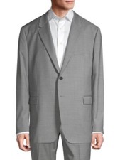 THEORY Regular-Fit Wool-Blend Sportcoat, Notch lapels, Grey, Size 36, 595 NWT