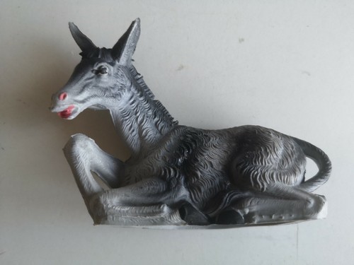 CRIB FOUNTAIN STATUES - ITALY SEATED DONKEY cm 10 80S - Picture 2 of 2