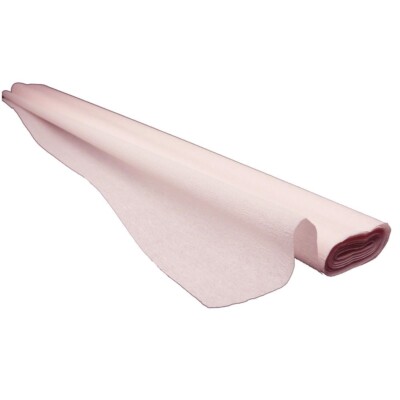 Feines Krepppapier Rolle 60g 50cm breit x 250cm lang weiß rosa (Farbton 205)