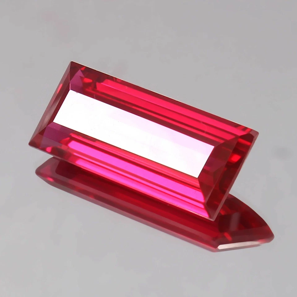 Natural Flawless Mozambique Blood Red Ruby Baguette Cut Loose Gemstone 28x12 mm - Image 2 of 4