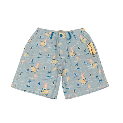 Tipsy Elves Mens Shorts Blue Size Medium Cotton Shark Beach Surf Belt Loops