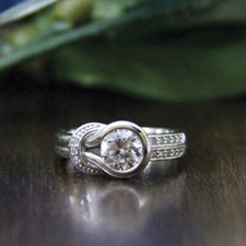 1.30Ct White Round Cut CZ Unique Engagement Ring Solid 925 Sterling Silver