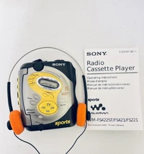 SONY WM-FS221 Walkman Sports Weather AM FM Radio & Cassette Player -New Belt