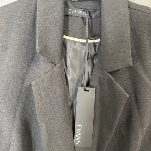 EVANS Curve Black Single Breasted Blazer Size UK 18 Womens Black - Picture 3 of 5