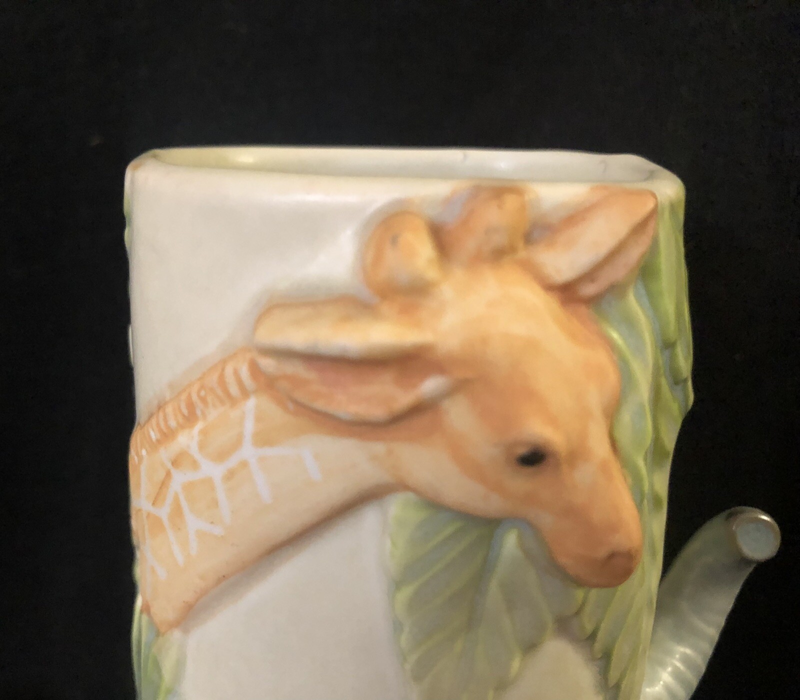 Vintage Jungle Vase Takahashi San Francisco 3D Animals Scene