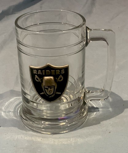NFL Raiders Football 5" Heavy Glass Beer Stein Mug Perfect Shape
