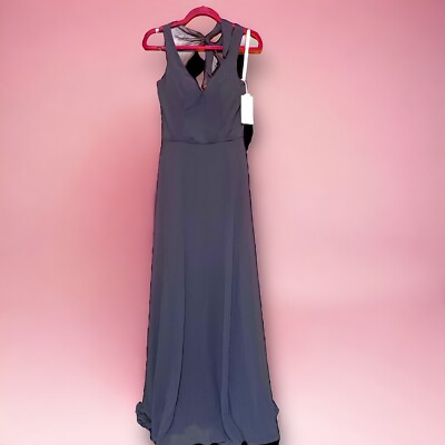 Dear Cleo Formal Dress Gown Kylie GRAY Chiffon Full Length Size 6  Sleeveless | eBay