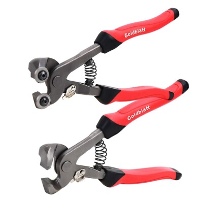 Goldblatt 2 Piece Glass Tile Nippers Set Heavy Duty Wheeled Glass Mosaic Nipper