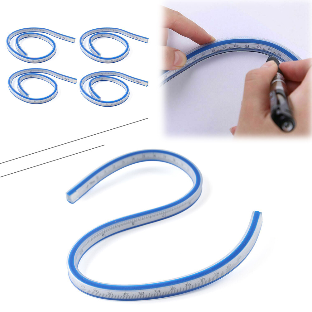 30/40/50/60cm Flexible Curve Ruler Drawing Paint Bendy Curve Measuring Tapes
