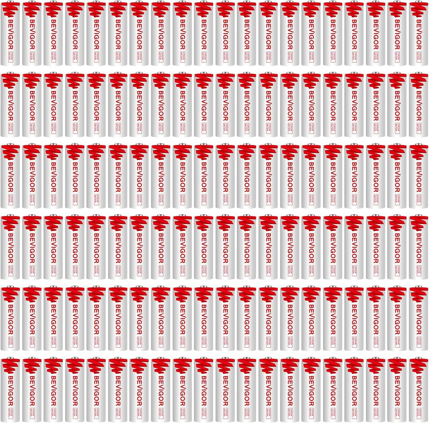 Lithium AA Batteries, 120 Bulk Pack 1.5V 1 Count (Pack of 120)-image
