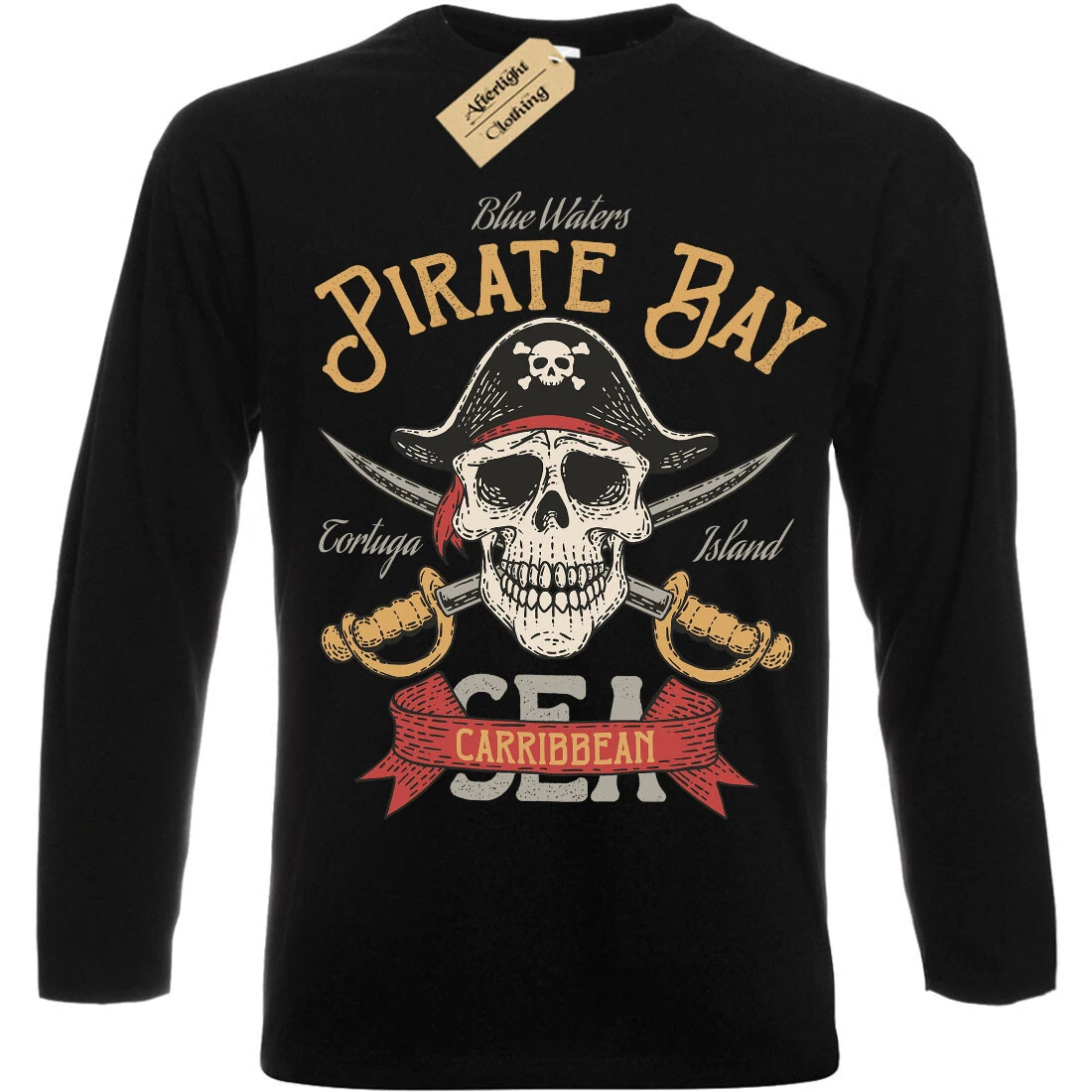 Pirate Bay T-Shirt Funny Retro Hacker Torrent Mens Long Sleeve | EBay