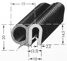 Dichtungsprofil mit Kantenschutz für Traktor Trecker Schlepper Kabine (200227-1)