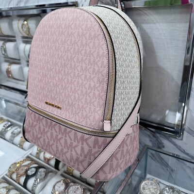 Michael Kors Rhea Medium Zip Backpack Rose Powder Blush Multi Michael Kors Rhea Medium Zip Backpack Rose | Mercari main image 2