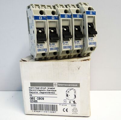 5 x Telemecanique GB2CB09 021468 Therm.magn.circuit breaker 4A -unused/original packaging-