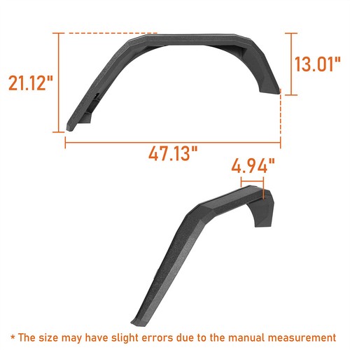 Textured Steel Rear Fender Flares Wheel Liners For 2007-2018 Jeep Wrangler JK - Bild 7 von 16