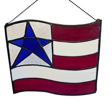 Stained Glass Texas Flag Suncatcher Star and Stripes Patriotic 7