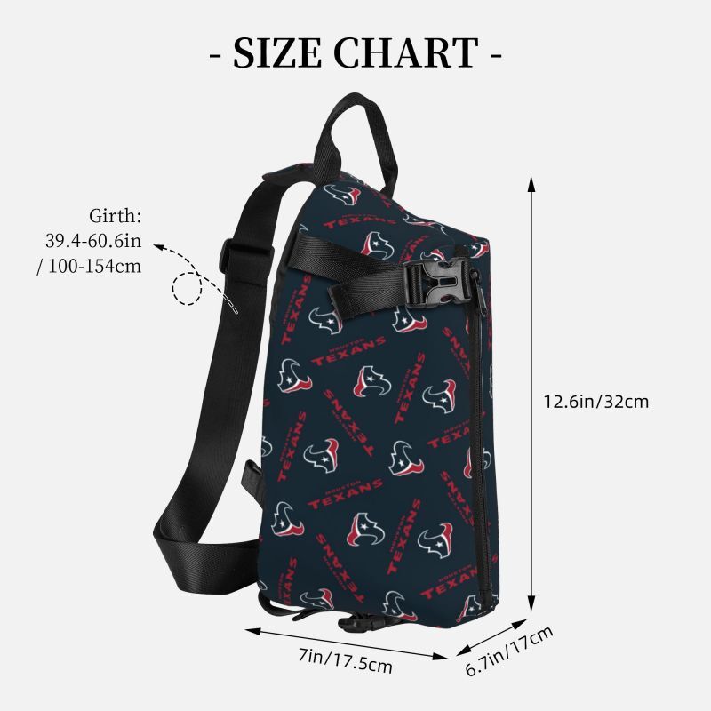 Houston Texans Adult Sling Bag Chest Cross Body Travel Sports Shoulder