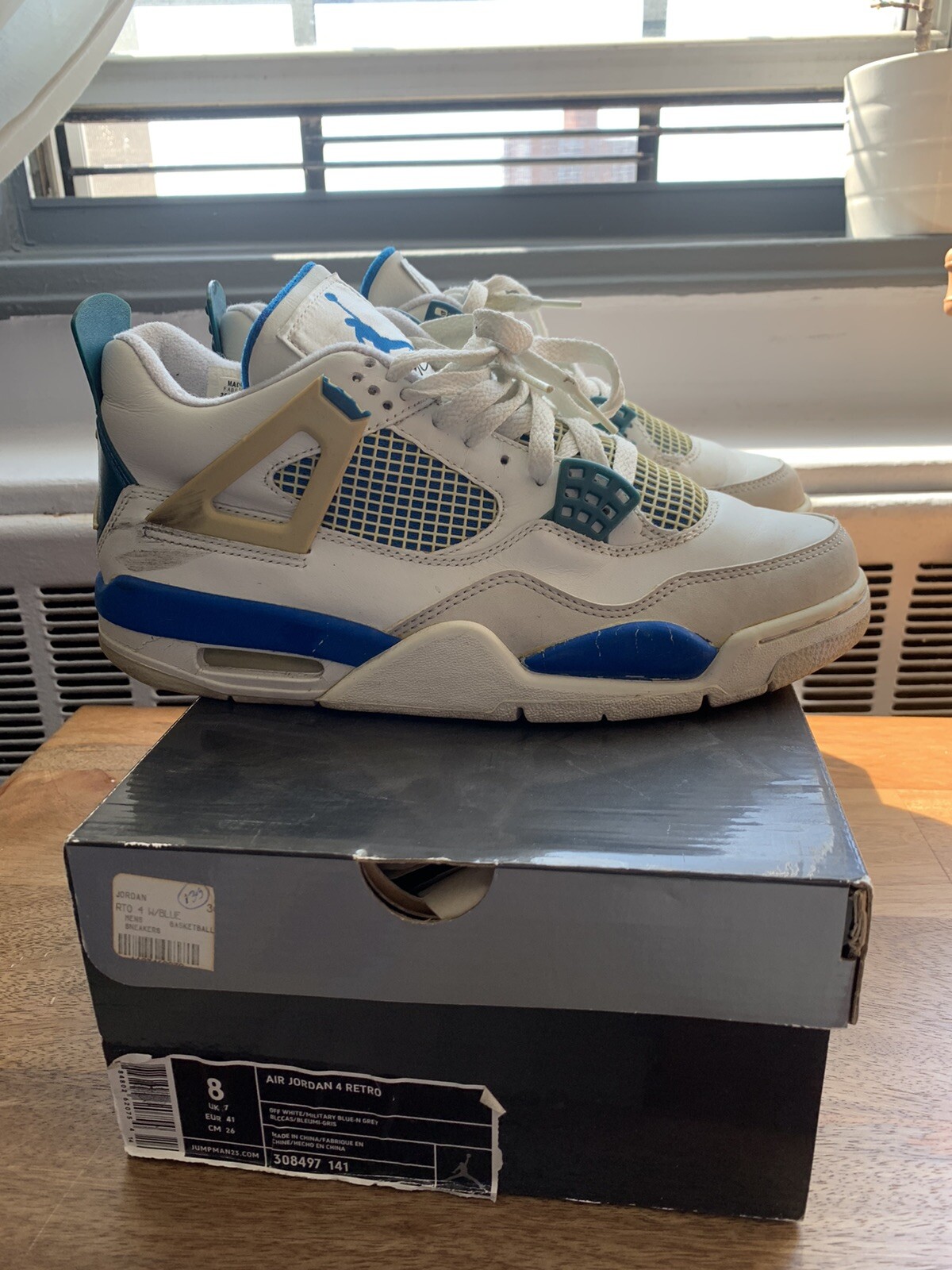 Size 8 - Jordan 4 Retro Military Blue 