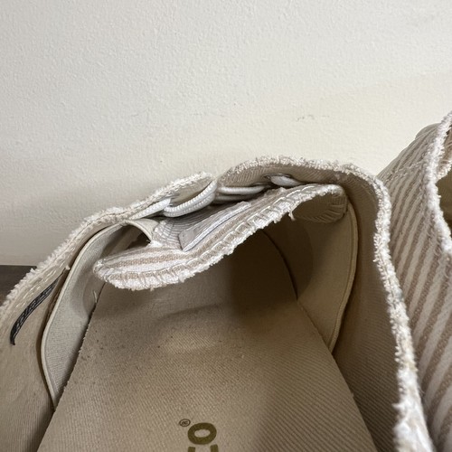 Spenco New Santa Rosa canvas mules slip on shoes tan white stripes women's 9 - Bild 5 von 14