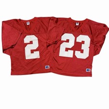2 Vintage Russell Athletic Mesh Football Jersey Men s Medium Red Cropped USA