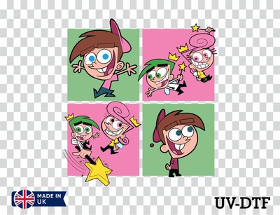 Timmy Turner UV DTF Aufkleber - Glas Laptop Becher Wand Tasse nu302