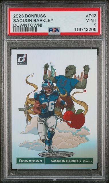 2023 Donruss DOWNTOWN Case Hit Saquon Barkley #D-13 Giants PSA 9