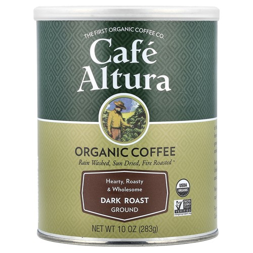 Organic Coffee, Ground, Dark Roast, 10 oz (283 g)