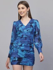 Women Bodycon Light Blue ,dark Blue  Above Knee / Mid Thigh Length  (S TO XL)