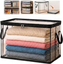 3/1 Clear PVC Foldable Storage Bag with Zipper, Heavy Duty Organizer for Clothes
