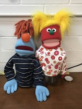 2 Puppet Productions Half Body Cone Head Hand Puppets, Blue & Red
