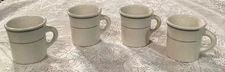 4 Homer Laughlin China Company Green Bands Restaurant Ware Mugs Stripe