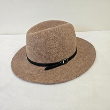 Fedora Hat One Size Fits All 100 Wool Women Tan Brown Boho Western Festival