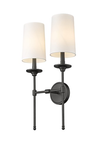Emily 2-Light Wall Sconce In Matte Black - 第 1/1 張圖片
