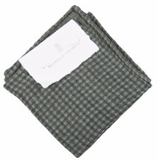 BRUNELLO CUCINELLI Handkerchief Cloth Pocket Square 100 Wool Check