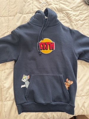 KITH x Tom and Jerry Blue Pullover Hoodie Logo Accent Men's Size M