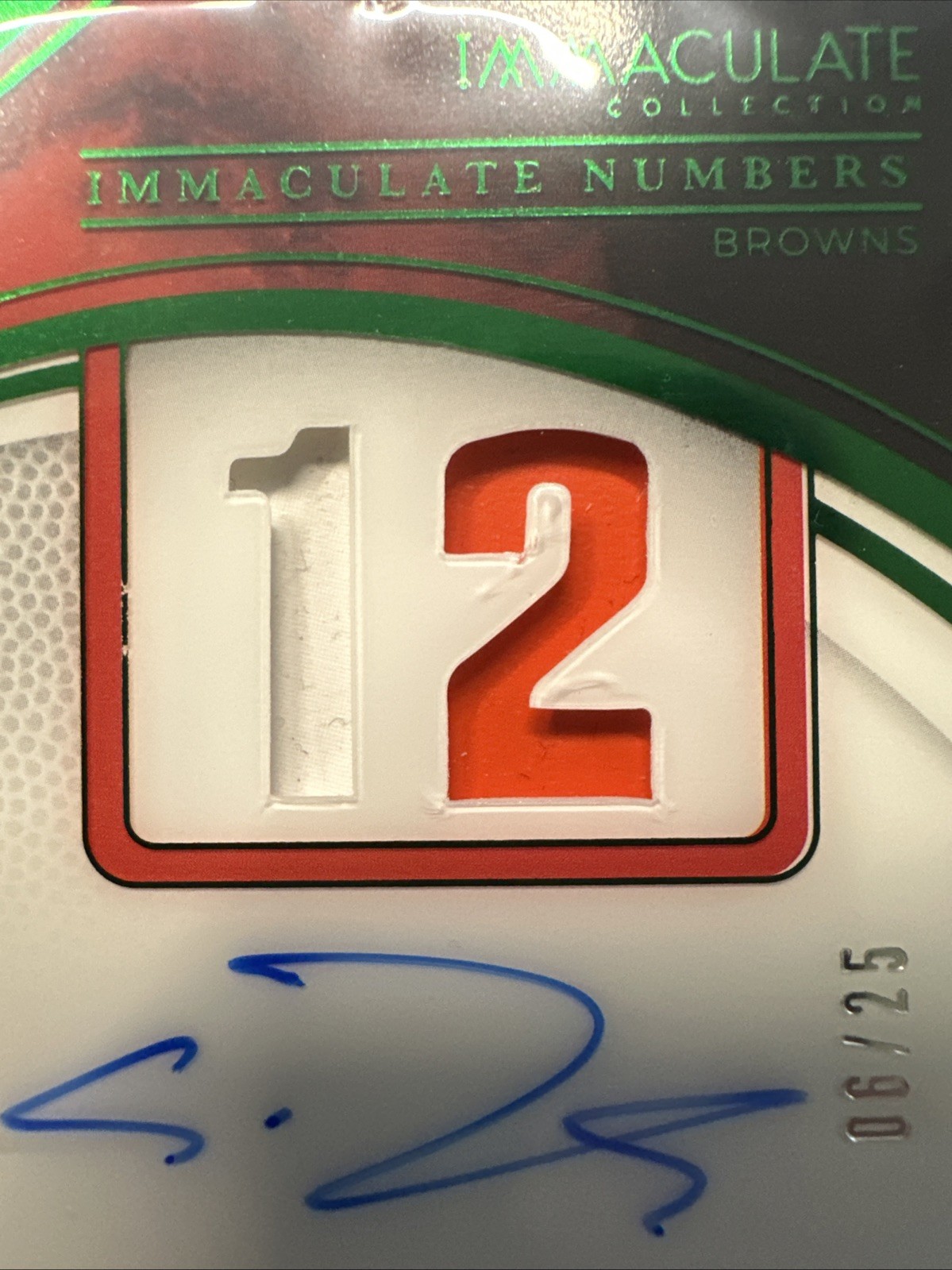 2025 Panini Immaculate Shedeur Sanders RC Auto Patch 06/25 Emerald #NRPA-SSS view 7