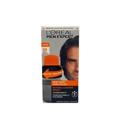 Loreal Men Expert One Twist Mess Free Permanent Color, 03 Dark Brown 1 kit