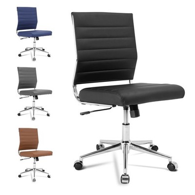 Okeysen Armless Office Desk Chair, Mid Back Ergonomic Swivel Medium, Black 
