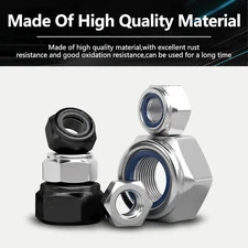 582pcs Metric Nut Assortment Kit M2-M12 Nylon Insert Lock Nuts Stainless Steel