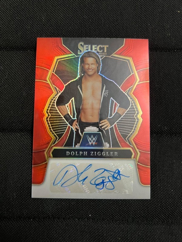 DOLPH ZIGGLER 2023 PANINI SELECT WWE RED PRIZM AUTOGRAPH AUTO #20 /60