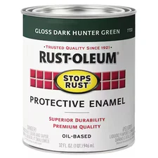 Rust-Oleum 7733502 Interior/Exterior Paint, Gloss, Oil Base, Dark Hunter Green,
