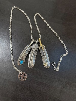 𝐆𝐎𝐑𝐎 𝐒 Feather Pendant Necklace with Turquoise